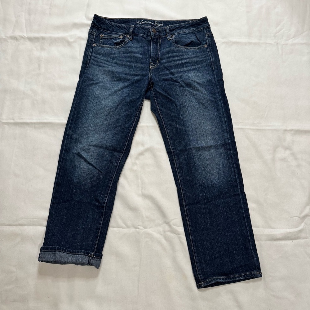 American Eagle Women’s stretch Capris Blue Jeans Boyfriend
